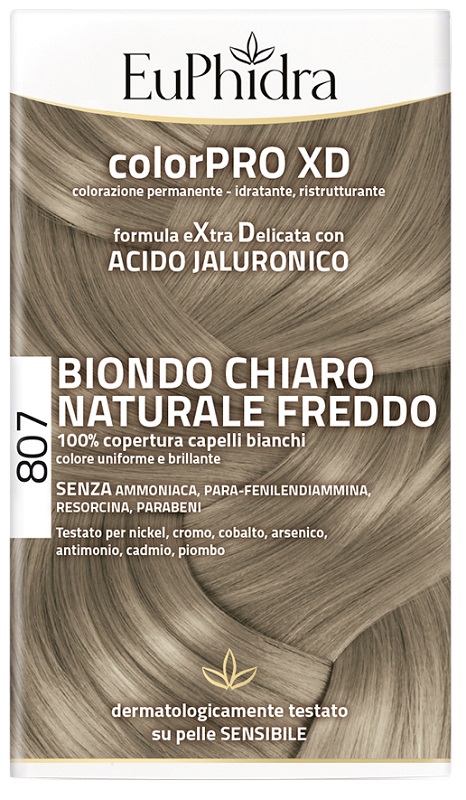 EUPHIDRA COLORPRO XD 807 BIONDO CHIARO NATURALE F COLORE + ATTIVANTE + BALSAMO + CUFFIA + GUANTI - doctorpill.it