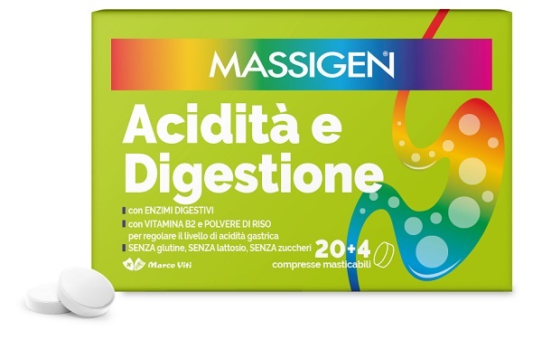 MASSIGEN ACIDITA' E DIGESTIONE 24 COMPRESSE MASTICABILI - doctorpill.it