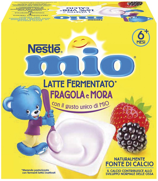 MIO MERENDA LATTE FERMENTATO FRAGOLA E MORA 4 PEZZI DA 100 G - doctorpill.it