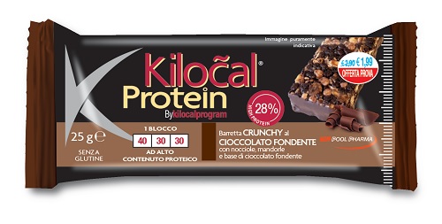 KILOCAL PROTEIN BARRETTA CIOCCOLATO FONDENTE NOCCIOLE MANDORLE 25 G - doctorpill.it