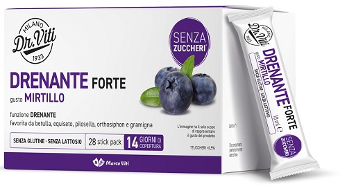 DR VITI DRENANTE FORTE MIRTILLO 28 STICK PACK SENZA ZUCCHERI - doctorpill.it