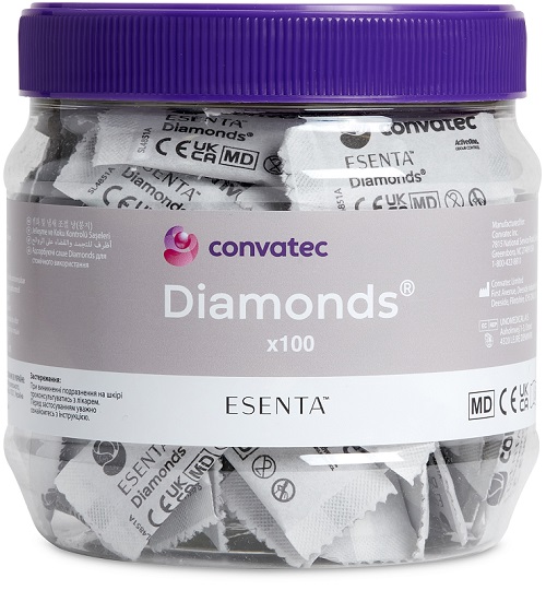 BUSTINE GELIFICANTI ANTIODORE PER STOMIA ESENTA DIAMONDS 100 PEZZI - doctorpill.it