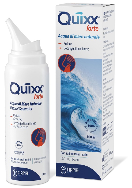 SOLUZIONE SPRAY PER IRRIGAZIONI NASALI QUIXX FORTE ACQUA MARINA IPERTONICA 100 ML - doctorpill.it