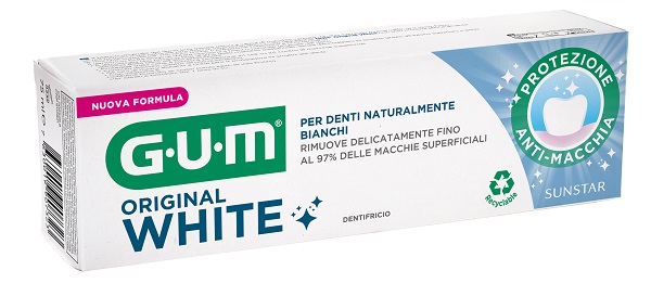 GUM ORIGINAL WHITE DENTIFRICIO SBIANCANTE 75 ML NUOVA FORMULA - doctorpill.it