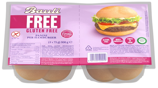 BAULI FREE PANINI HAMBURGER 4 PEZZI DA 75 G - doctorpill.it