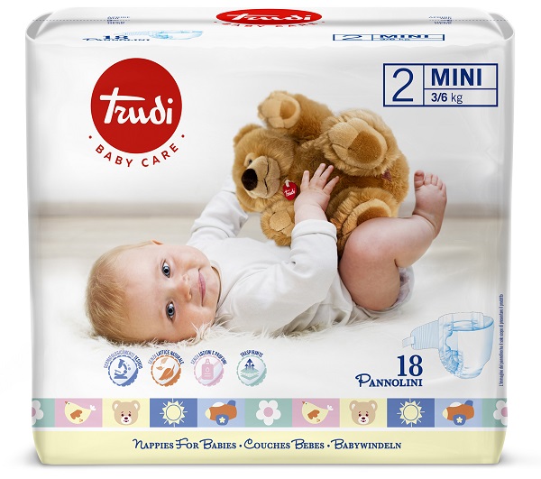 TRUDI BABY CARE PANNOLINO PER BAMBINI MINI 3/6KG 18 PEZZI - doctorpill.it