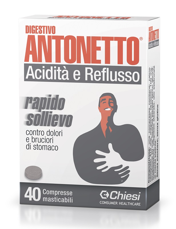 DIGESTIVO ANTONETTO ACIDITA' E REFLUSSO 40 COMPRESSE MASTICABILI - doctorpill.it