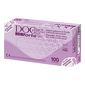 GUANTO DA ESPLORAZIONE MONOUSO IN NITRILE BLU NON STERILE SENZA POLVERE DOC ZERO VELO FORTE SUPERFICIE MICRORUVIDA LUNGHEZZA 240 CM MISURA 8 LARGE - doctorpill.it