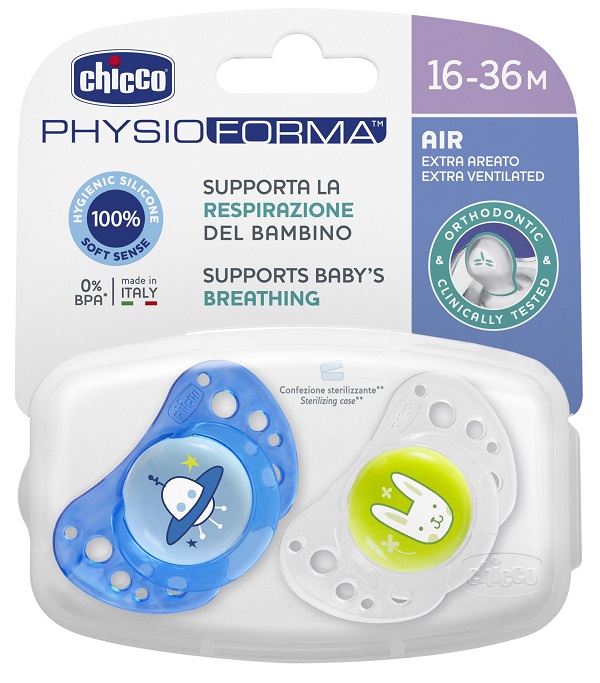 CHICCO SUCCHIETTO AIR BOY IN SILICONE 16-36 MESI 2 PEZZI - doctorpill.it