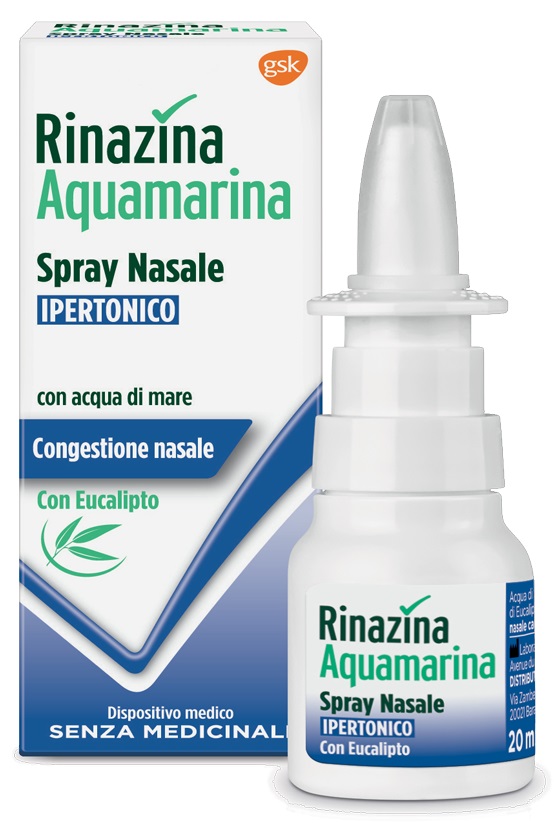 RINAZINA AQUAMARINA SPRAY NASALE IPERTONICO CON EUCALIPTO 20 ML - doctorpill.it