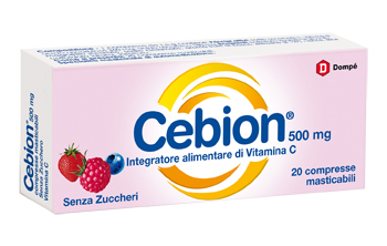 CEBION MASTICABILE SENZA ZUCCHERO VITAMINA C 500 MG 20 COMPRESSE - doctorpill.it