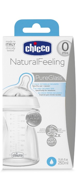 CHICCO BIBERON NATURALFEELING VETRO 0M+ 250 ML - doctorpill.it