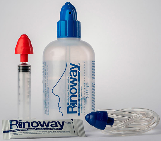 RINOWAY DOCCIA PER IRRIGAZIONE NASALE + 15 SALI ISOTONICI - doctorpill.it