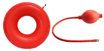 CIAMBELLA GONFIABILE PER INVALIDI IN GOMMA ROSSA TEAM DELUXE CON POMPA 45CM DIAMETRO - doctorpill.it