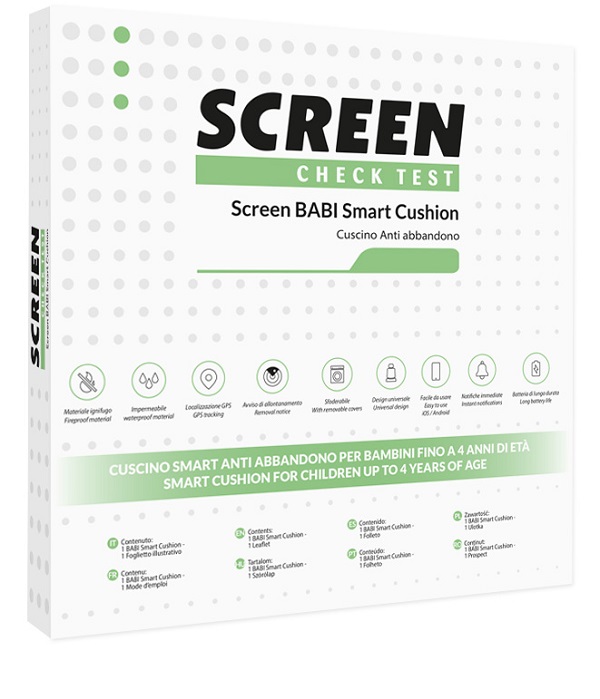 SCREEN BABI SMART CUSHION CUSCINO ANTIABBANDONO SEGGIOLINO AUTO CON ALLARME SONORO SU APP - doctorpill.it