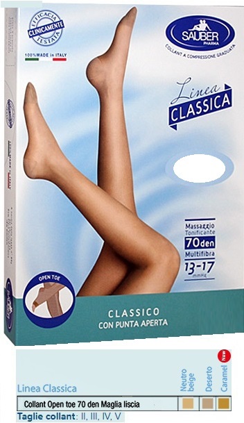 SAUBER COLLANT OPEN TOE MAGLIA LISCIA 70 DEN COLORE NEUTRO BEIGE TAGLIA 5 LINEA CLASSICA - doctorpill.it