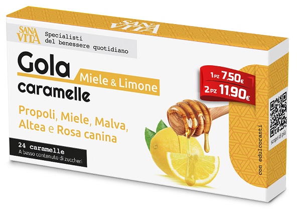 SANAVITA GOLA MIELE & LIMONE 24 CARAMELLE - doctorpill.it