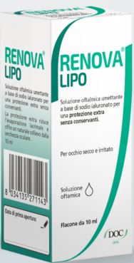 RENOVA COLLIRIO SOSTITUTO LACRIMALE A BASE DI ACIDO IALURONICO 0,4% E LIPIDI FLACONE DA 10 ML SENZA CONSERVANTI - doctorpill.it