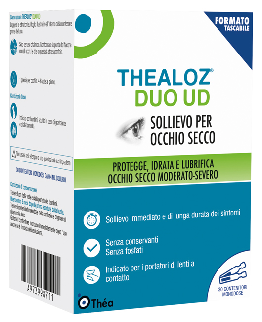 GOCCE OCULARI THEALOZ DUO UD 30 CONTENITORI MONODOSE 0,4 ML - doctorpill.it