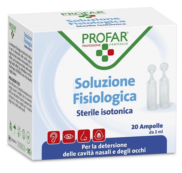 PROFAR SOLUZIONE FISIOLOGICA STERILE ISOTONICA 2 ML 20 AMPOLLE - doctorpill.it