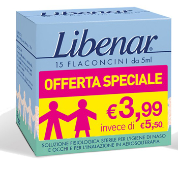 LIBENAR 15 FLACONCINI SOLUZIONE ISOTONICA 5 ML TAGLIO PREZZO - doctorpill.it