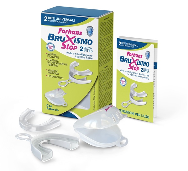 BITE UNIVERSALI AUTOMODELLANTI BRUXISMO STOP FORHANS 2 PEZZI - doctorpill.it