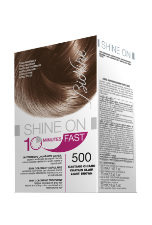 BIONIKE SHINE ON FAST TRATTAMENTO COLORANTE CAPELLI CASTANO CHIARO 500 FLACONE 60 ML + TUBO 60 ML - doctorpill.it