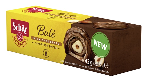 SCHAR BULE' CIALDE WAFER CON NOCCIOLA RICOPERTE DI CIOCCOLATO AL LATTE 3 PORZIONI DA 14 G - doctorpill.it