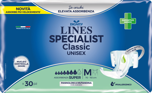 PANNOLONE MUTANDINA LINES SPECIALIST CLASSIC SUPER ULTRA MM 30 PEZZI - doctorpill.it