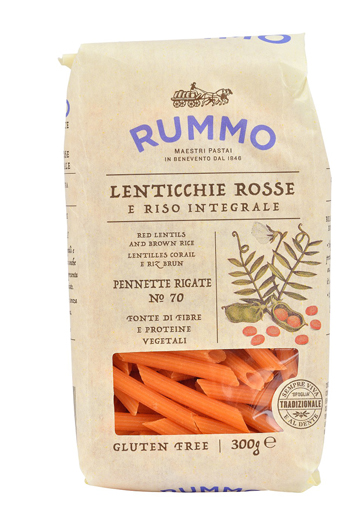 RUMMO PENNETTE RIGATE N 70 LENTICCHIE ROSSE E RISO INTEGRALE 300 G - doctorpill.it