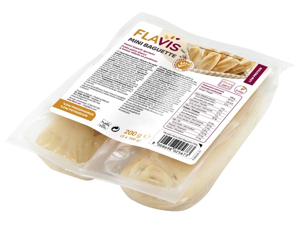 FLAVIS MINI BAGUETTE PANINI BIANCHI APROTEICI 2 PEZZI DA 100 G - doctorpill.it