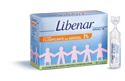 SOLUZIONE SALINA IPERTONICA 3% LIBENAR PER INALAZIONE CON AEROSOL 18 FLACONCINI MONOUSO X 4ML - doctorpill.it
