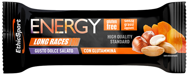 ETHICSPORT ENERGY LONG RACES BARRETTA ENERGETICA DOLCE SALATO CON GLUTAMMINA 42 G - doctorpill.it