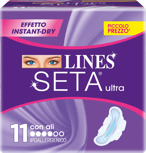 LINES SETA ULTRA ASSORBENTI CON ALI 11 PEZZI - doctorpill.it