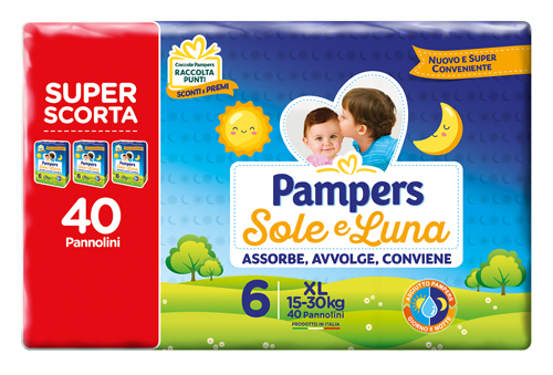 PAMPERS SOLE&LUNA TRIO XL 40 PEZZI - doctorpill.it