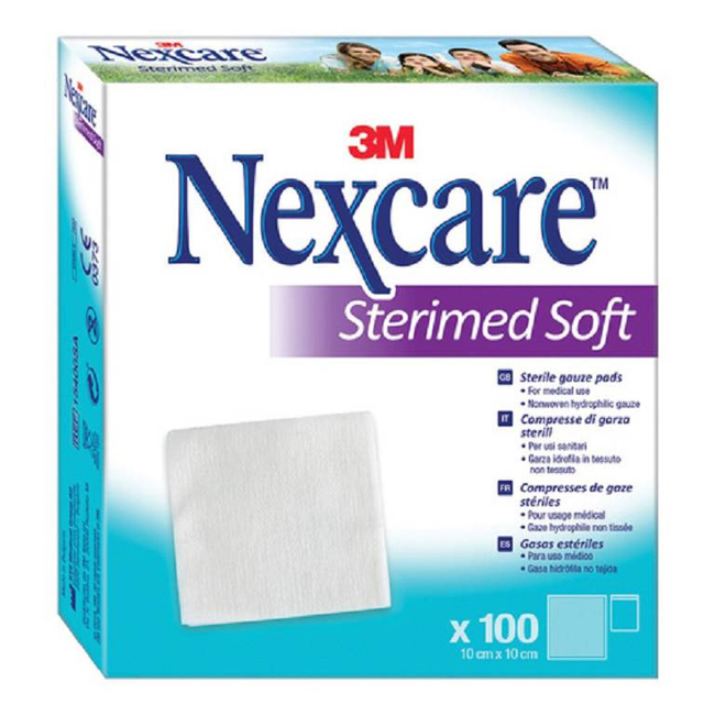 GARZA COMPRESSA STERIMED SOFT IN TESSUTO NON TESSUTO STERILE 10X10CM 100 PEZZI MULTILINGUAL - doctorpill.it