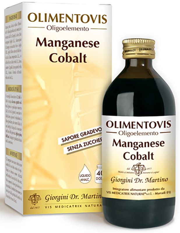 OLIMENTOVIS OLIGOELEMENTO MANGANESE COBALT LIQUIDO ANALCOLICO SENZA ZUCCHERI 200 ML 40 DOSI - doctorpill.it