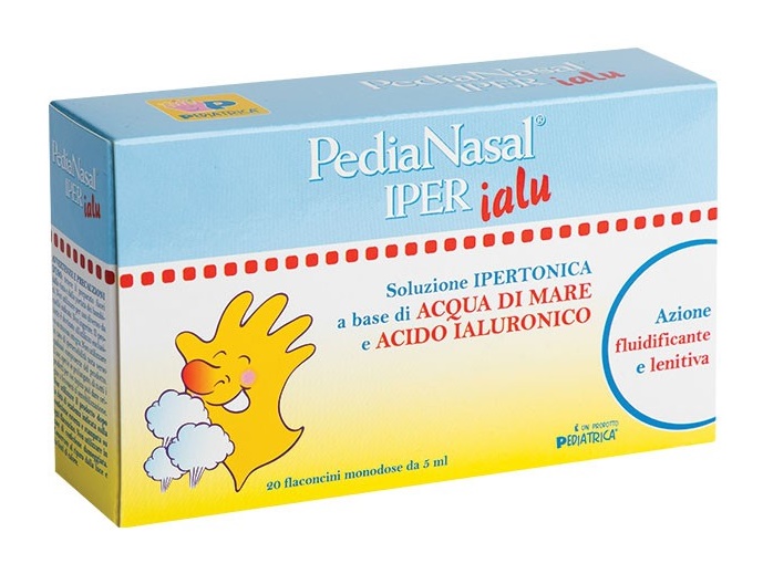 PEDIANASAL IPER SOLUZIONE IPERTONICA CON ACIDO IALURONICO 20 FLACONCINI MONODOSE DA 5 ML - doctorpill.it