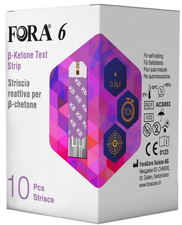 STRISCE MISURAZIONE CHETONEMIA FORA 6 BOX 10 PEZZI - doctorpill.it