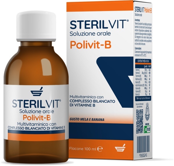 STERILVIT POLIVIT-B SOLUZIONE ORALE GUSTO MELA BANANA 100 ML - doctorpill.it