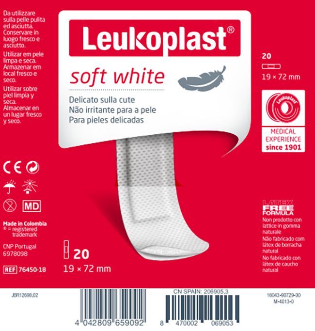 LEUKOPLAST SOFT WHITE 72 X 19 CM 20 PEZZI - doctorpill.it