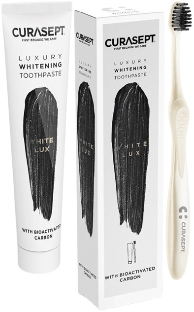 CURASEPT WHITE LUXURY WHITENING DENTIFRICIO 75 ML + SPAZZOLINO - doctorpill.it