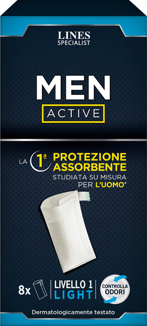 PANNOLONE PER INCONTINENZA LINES SPECIALIST MEN ACTIVE LIVELLO 1 8 PEZZI - doctorpill.it
