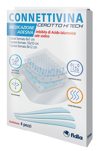 CEROTTO CONNETTIVINA HITECH 4 MISURE MISTE 2 PEZZI 6 X 7 CM + 1 PEZZO 10 X 10 CM + 1 PEZZO 8 X 12 CM - doctorpill.it