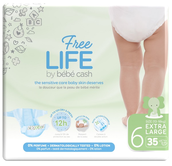 FREELIFE BY BEBECASH PANTS XL TAGLIA 6 17 KG+ GIROVITA FINO A 72 CM 18 PEZZI - doctorpill.it