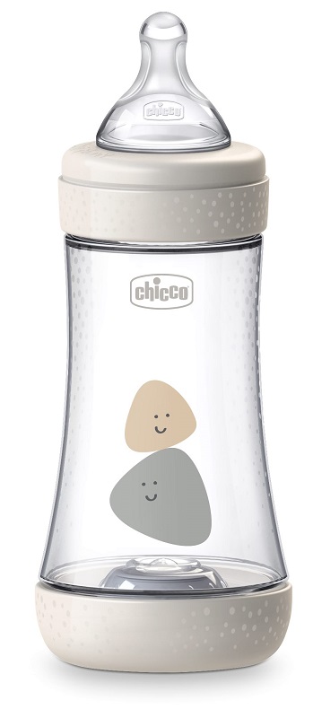 CHICCO BIBERON PERFECT 5 UNISEX 240 ML IN SILICONE 2 FORI - doctorpill.it
