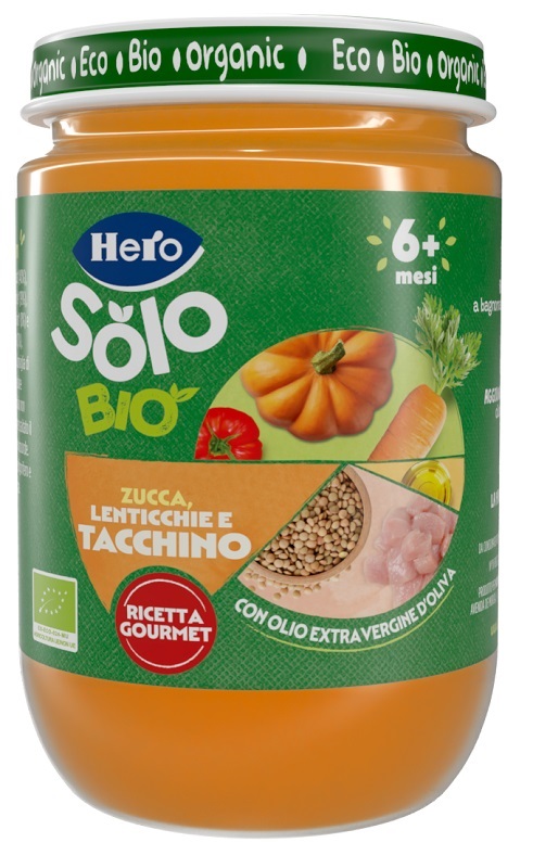 HERO SOLO OMOGENEIZZATO ZUCCHINE LENTICCHIE TACCHINO 100% BIO 190G - doctorpill.it