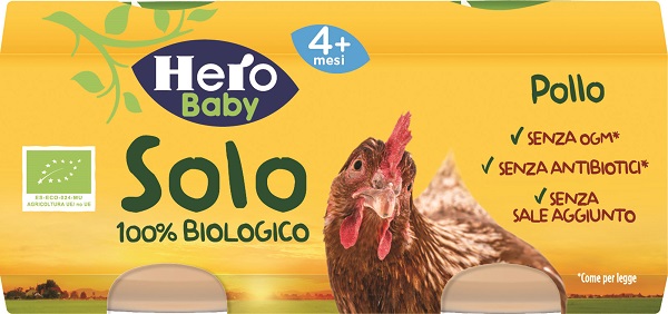 HERO SOLO OMOGENEIZZATO POLLO 100% BIO 2X80G - doctorpill.it