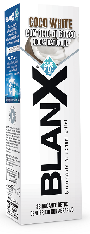 BLANX SBIANCANTE DETOX DENTIFRICIO COCO WHITE CON OLIO DI COCCO 75 ML - doctorpill.it