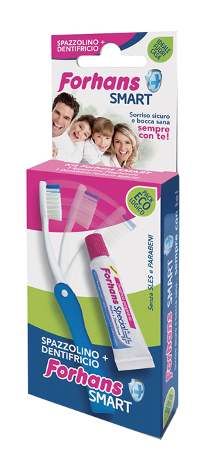 FORHANS SMART KIT IGIENE ORALE SPAZZOLINO PIEGHEVOLE + DENTIFRICIO 12 ML - doctorpill.it